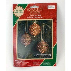 Treasured Trims Christmas Craft Kit Braided Cording Makes 5 Ball Ornaments New